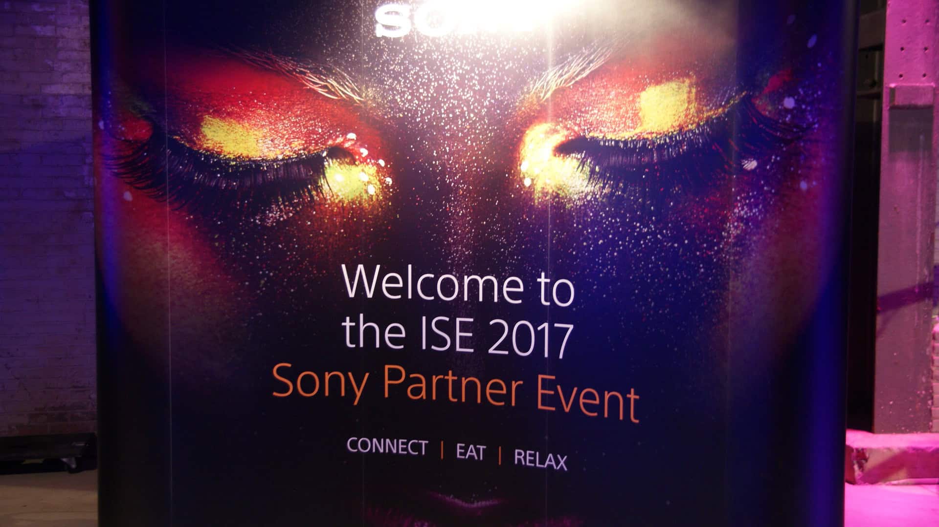 Sony Partner Event 2017 banner with colorful eye design.